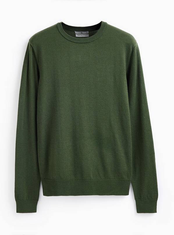 Dark Green Merino Wool Jumper  L